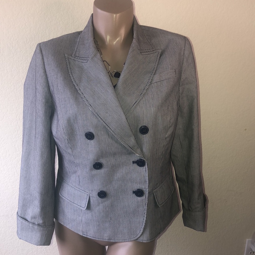 Pendleton Striped Lined Jacket Blazer, 14 - image 1